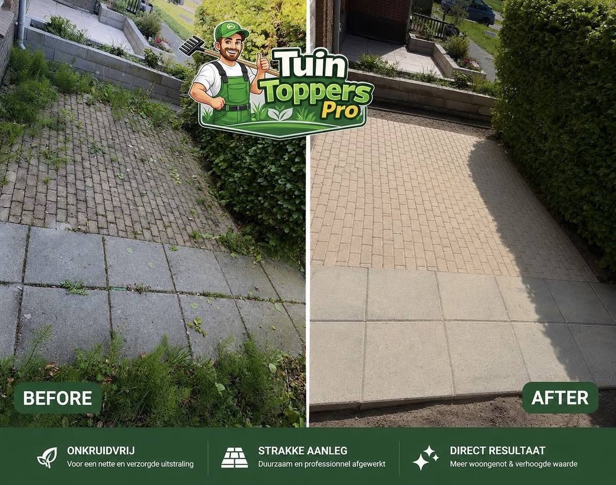 Grondig gereinigde oprit door TuinToppersPro
